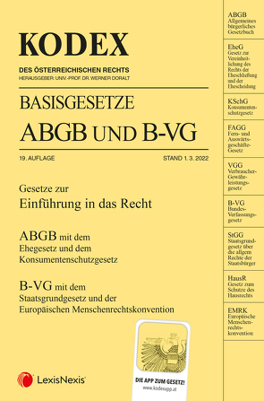 KODEX Basisgesetze ABGB und B-VG 2022 – inkl. App von Doralt,  Werner