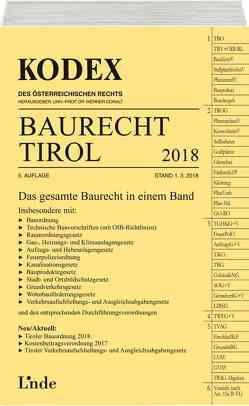 KODEX Baurecht Tirol 2018 von Doralt,  Werner, Gstir,  Barbara