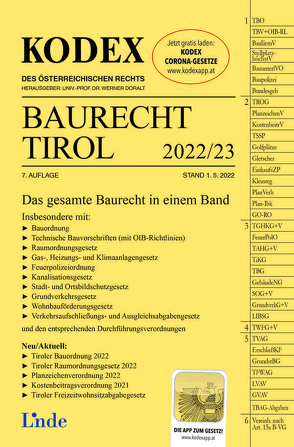 KODEX Baurecht Tirol 2022/23 von Doralt,  Werner, Gstir,  Barbara