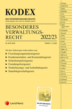 KODEX Besonderes Verwaltungsrecht 2022/23 – inkl. App von Doralt,  Werner, Ennöckl,  Daniel