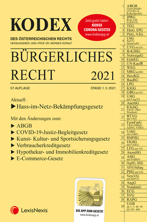 KODEX Bürgerliches Recht 2021 – inkl. App von Doralt,  Werner, Mohr,  Franz