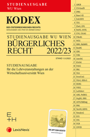 KODEX Bürgerliches Recht für die WU 2023 – inkl. App von Doralt,  Werner