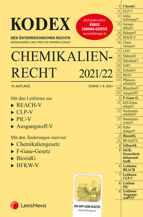 KODEX Chemikalienrecht 2021/22 – inkl. App von Doralt,  Werner, Weinberger,  Franz