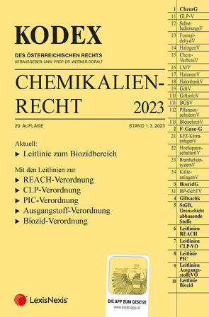 KODEX Chemikalienrecht 2023 – inkl. App von Doralt,  Werner, Weinberger,  Franz