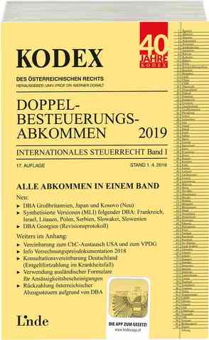 KODEX Doppelbesteuerungsabkommen 2019 von Doralt,  Werner, Herdin-Winter,  Judith, Schmidjell-Dommes,  Sabine