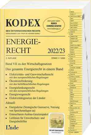 KODEX Energierecht 2022/23 von Altmann,  Christoph, Doralt,  Werner