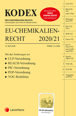 KODEX EU-Chemikalienrecht 2020/21 von Doralt,  Werner, Weinberger,  Franz