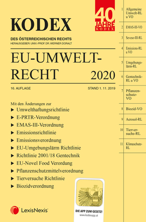 KODEX EU-Umweltrecht 2020 von Doralt,  Werner, Weinberger,  Franz