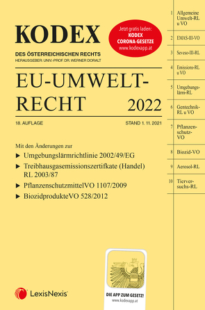 KODEX EU-Umweltrecht 2022 – inkl. App von Doralt,  Werner, Weinberger,  Franz