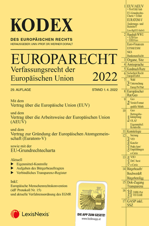 KODEX EU-Verfassungsrecht (Europarecht) 2022 – inkl. App von Doralt,  Werner, Moser,  Martin K.