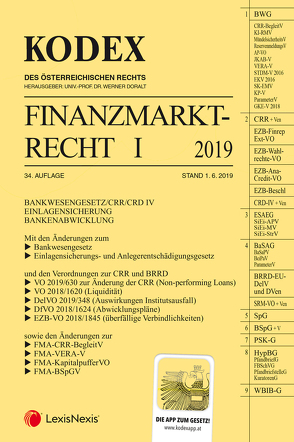 KODEX Finanzmarktrecht Band I 2019 von Doralt,  Werner, Egger,  Bernhard