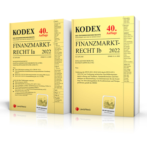 KODEX Finanzmarktrecht Band Ia + Ib 2022 – inkl. App von Doralt,  Werner, Egger,  Bernhard