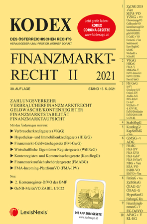KODEX Finanzmarktrecht Band II 2021 von Doralt,  Werner, Egger,  Bernhard