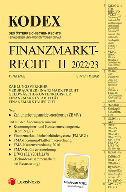 KODEX Finanzmarktrecht Band II 2022/23 – inkl. App von Doralt,  Werner, Egger,  Bernhard