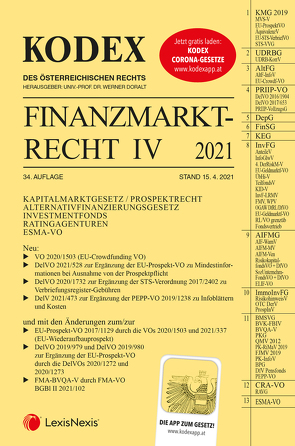 KODEX Finanzmarktrecht Band IV 2021 von Doralt,  Werner, Egger,  Bernhard