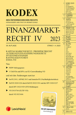 KODEX Finanzmarktrecht Band IV 2023 von Doralt,  Werner, Egger,  Bernhard