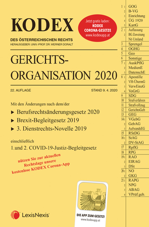 KODEX Gerichtsorganisation 2020 von Doralt,  Werner, Maleczky,  Oskar