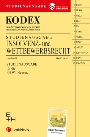 KODEX Insolvenz- und Wettbewerbsrecht 2022 – inkl. App von Doralt,  Werner, Wagner,  Martin