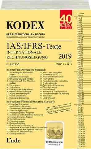 KODEX Internationale Rechnungslegung IAS/IFRS – Texte 2019 von Doralt,  Werner, Wagenhofer,  Alfred