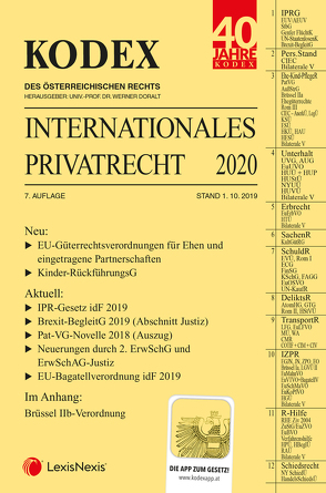 KODEX Internationales Privatrecht 2020 von Cap,  Verena, Doralt,  Werner