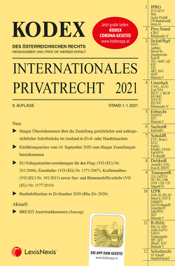 KODEX Internationales Privatrecht 2021 – inkl. App von Cap,  Verena, Doralt,  Werner