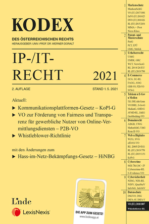 KODEX IP-/IT-Recht 2021 von Doralt,  Werner, Pachinger,  Michael M.