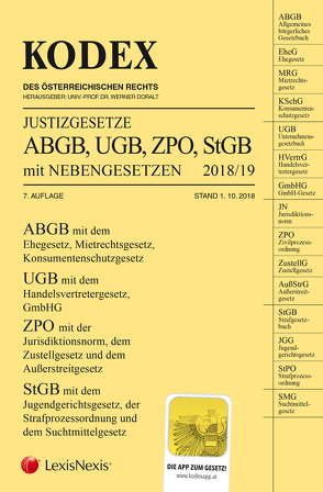 KODEX Justizgesetze 2018/19 von Doralt,  Werner