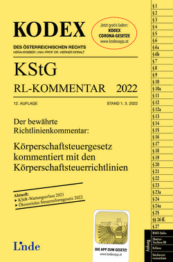 KODEX KStG Richtlinien-Kommentar 2022 von Doralt,  Werner, Humann,  Peter, STIFT,  Andreas