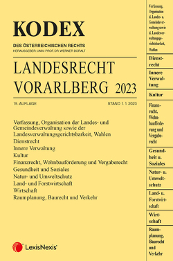 KODEX Landesrecht Vorarlberg 2023 von Deschler,  Ramona, Doralt,  Werner, Thalhammer,  Heidemarie