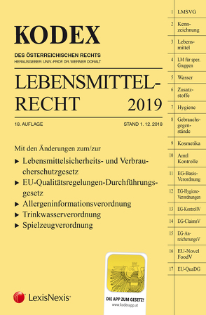 KODEX Lebensmittelrecht 2018/19 von Doralt,  Werner, Mahmood,  Amire