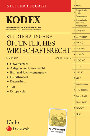 KODEX Öffentliches Wirtschaftsrecht 2020 von Doralt,  Werner
