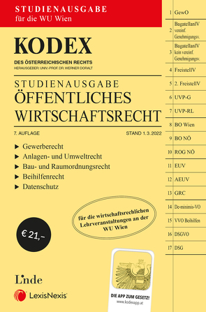 KODEX Öffentliches Wirtschaftsrecht 2022 – inkl. App von Doralt,  Werner