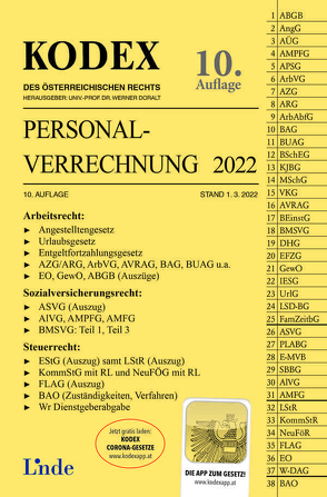 KODEX Personalverrechnung 2022 von Doralt,  Werner, Hofbauer,  Josef