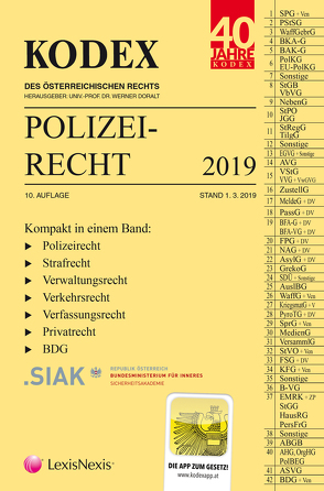 KODEX Polizeirecht 2019 von Beyrer,  Michael, Doralt,  Werner