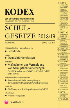 KODEX Schulgesetze 2018/19 von Doralt,  Werner, Münster,  Gerhard