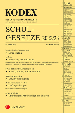 KODEX Schulgesetze 2022/23 von Bitterer,  Andreas, Doralt,  Werner