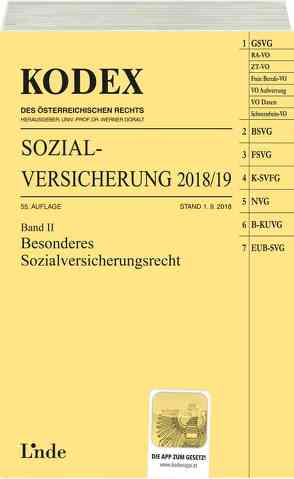 KODEX Sozialversicherung 2018/19, Band II von Brameshuber,  Elisabeth, Doralt,  Werner