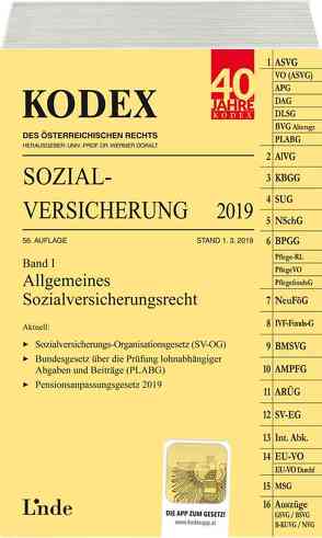 KODEX Sozialversicherung 2019, Band I von Brameshuber,  Elisabeth, Doralt,  Werner