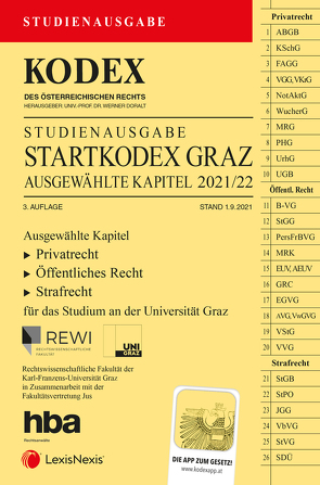 KODEX Startkodex Graz 2021/22 – inkl. App von Doralt,  Werner