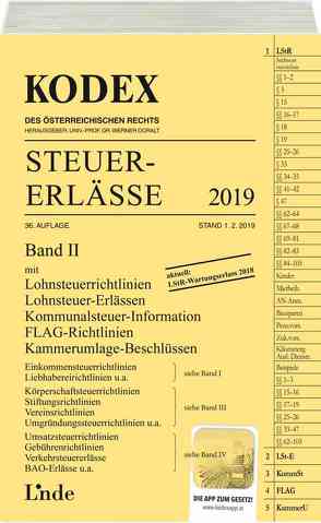 KODEX Steuer-Erlässe 2019, Band II von Bodis,  Andrei, Doralt,  Werner