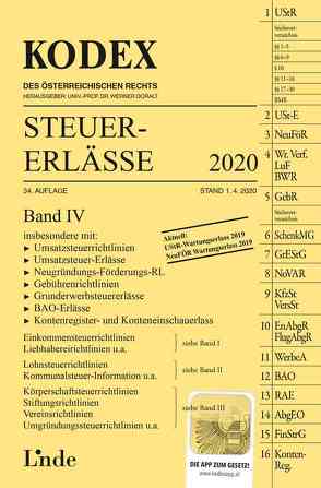 KODEX Steuer-Erlässe 2020, Band IV von Bodis,  Andrei, Doralt,  Werner