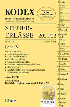 KODEX Steuer-Erlässe 2021/22, Band IV von Doralt,  Werner, Schilcher,  Michael