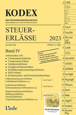 KODEX Steuer-Erlässe 2023, Band IV von Doralt,  Werner, Schilcher,  Michael