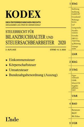 KODEX Steuerrecht für Bilanzbuchhalter und Steuersachbearbeiter 2020 von Doralt,  Werner, Hilber,  Klaus