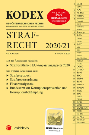 KODEX Strafrecht 2020/21 von Burianek,  Clemens, Doralt,  Werner