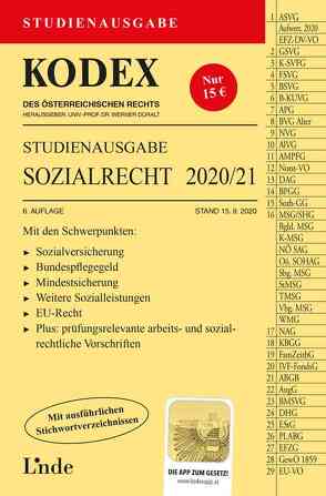 KODEX Studienausgabe Sozialrecht 2020/21 von Brameshuber,  Elisabeth, Doralt,  Werner