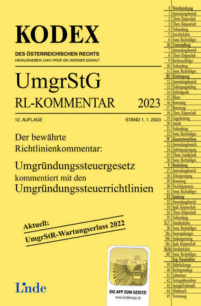 KODEX Umgründungssteuergesetz-Richtlinienkommentar 2023 von Doralt,  Werner, Wellinger,  Günter