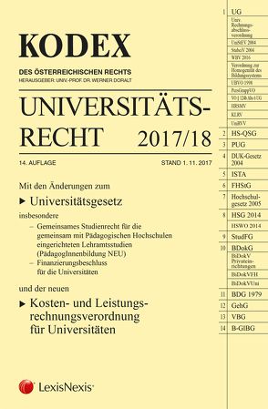 KODEX Universitätsrecht 2017 von Doralt,  Werner, Perle,  Christine