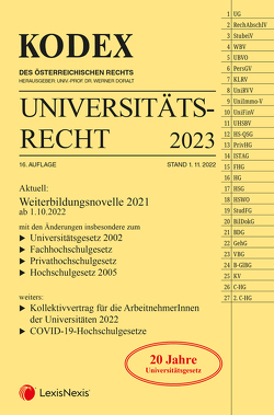 KODEX Universitätsrecht 2023 von Doralt,  Werner, Perle,  Christine