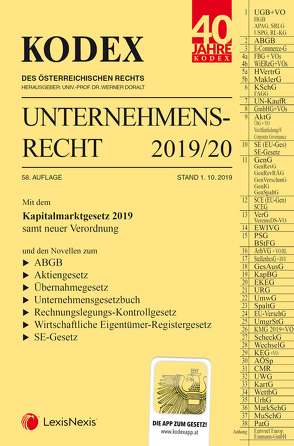 KODEX Unternehmensrecht 2019/20 von Doralt,  Werner, Weilinger,  Arthur